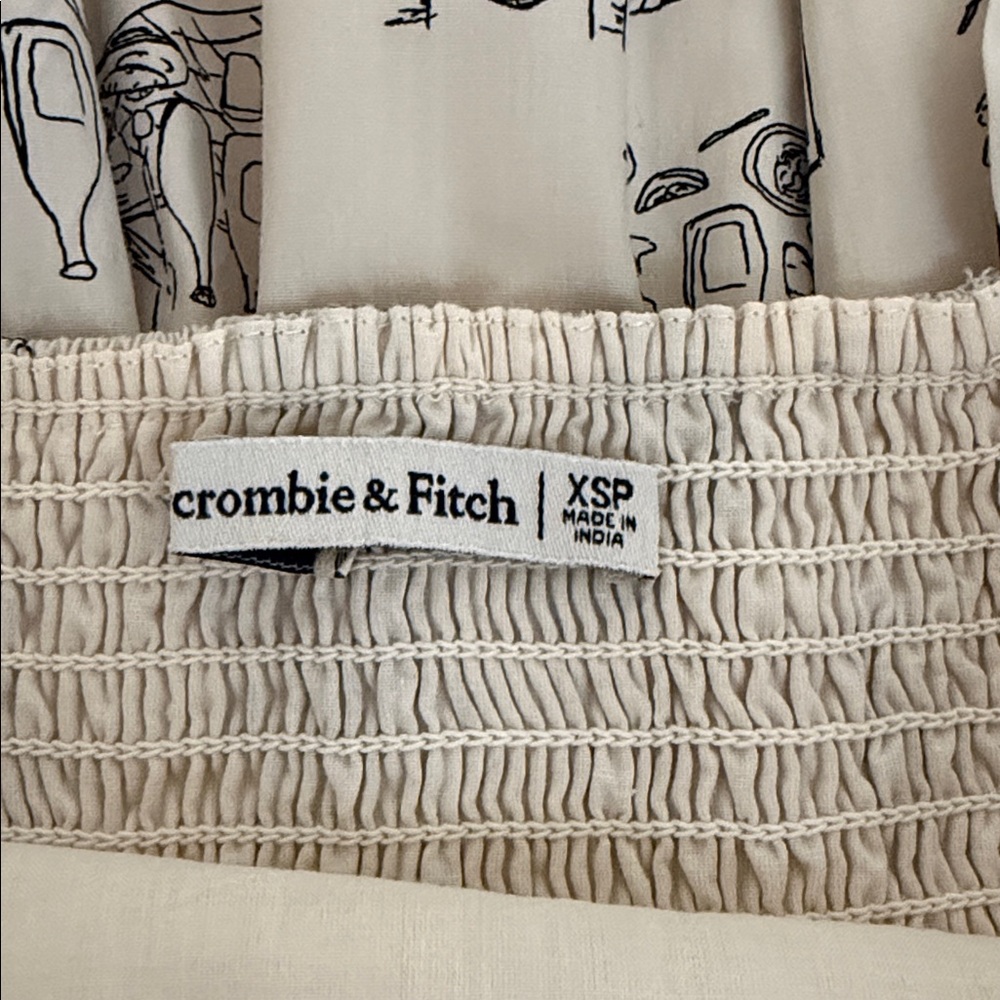 Abercrombie & Fitch Cheers to Capri Italy Printed Dress Midi Size XSP Petite - Picture 9 of 13